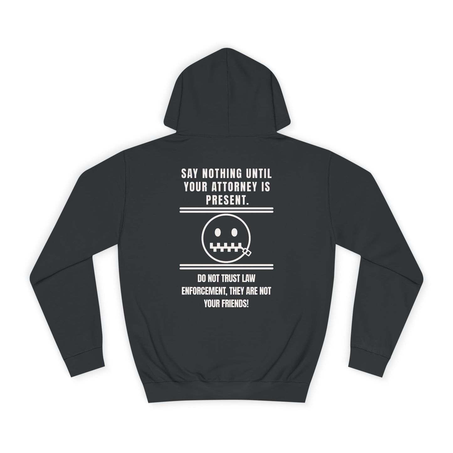 “Say Nothing” Hoodie – Zipmouth Legal Defense Hoodie- black | WEAREinapinch
