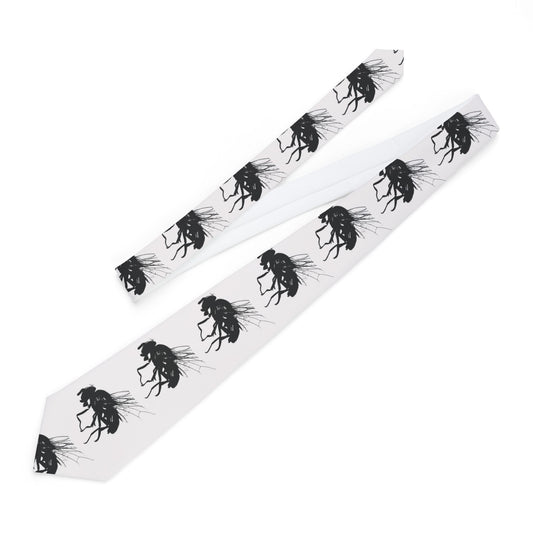 SACSCUM “Swarm Tie” – White with Black Fly Graphic