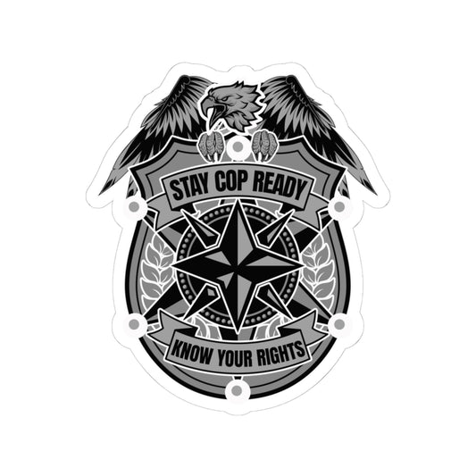 Stay Cop Ready Stickers | Police-Themed Kiss-Cut Stickers for Enthusiasts, Car Decals, Laptop Stickers, Gifts for Officers, Fun Decor