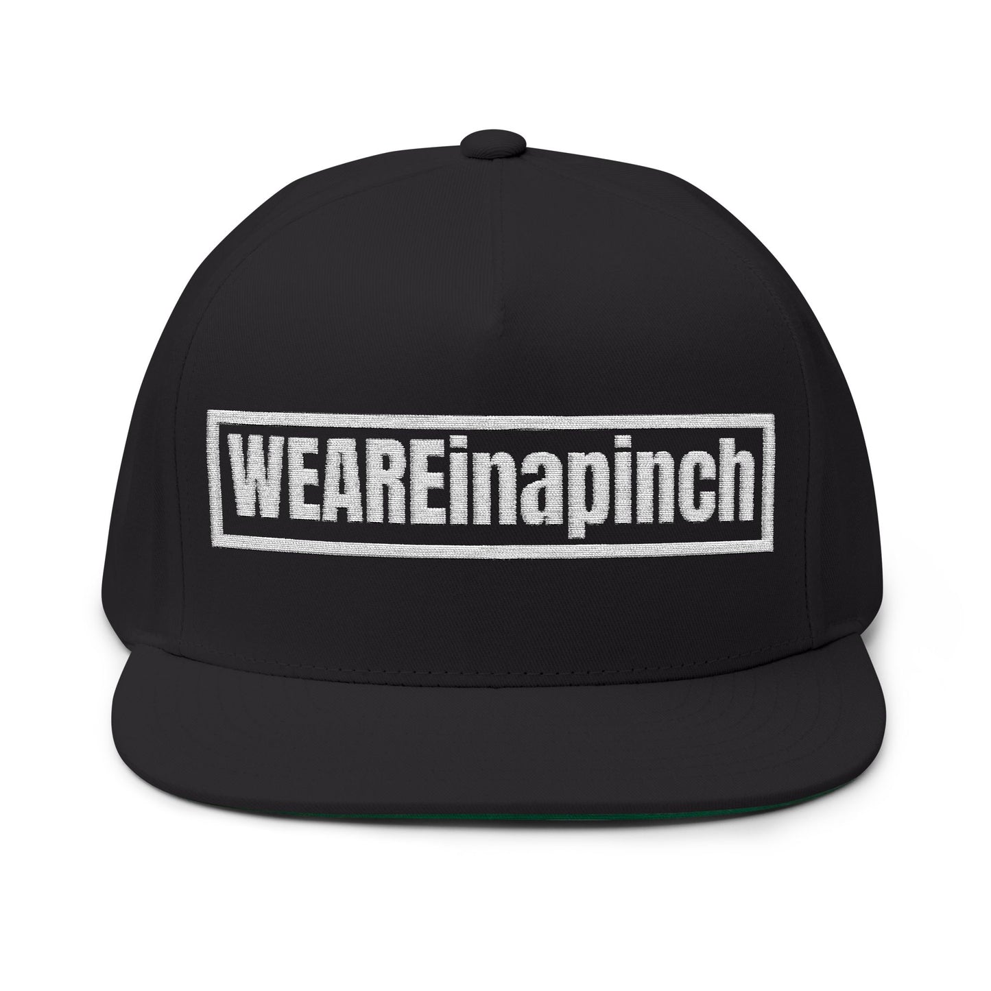WEAREinapinch Box Logo Flat Bill Snapback – Signature Edition