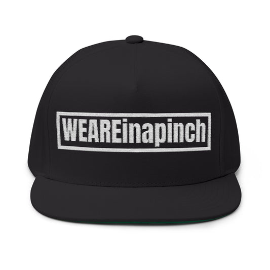 WEAREinapinch Box Logo Flat Bill Snapback – Signature Edition